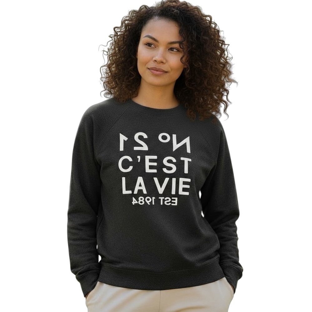 FOREVER 21 Dark Gray Sweatshirt C’est La Vie R $39